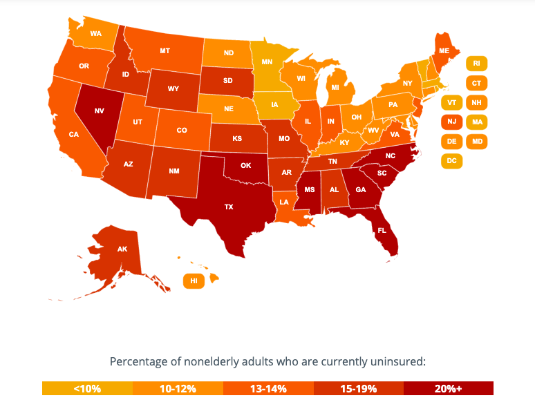 - uninsured workers rise